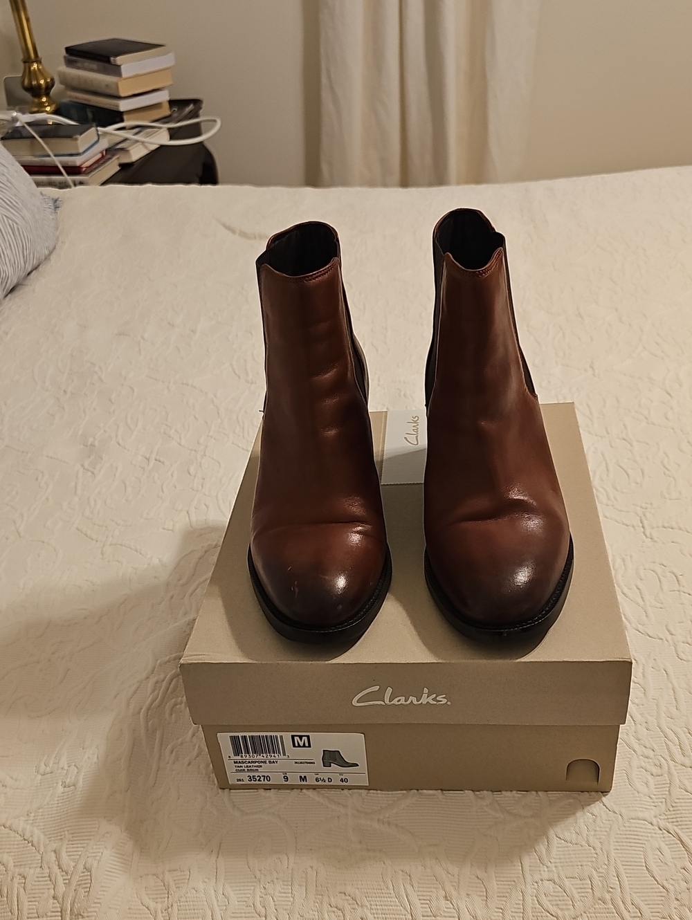 Clarks Chestnut Brown Leather Chelsea Ankle Boots